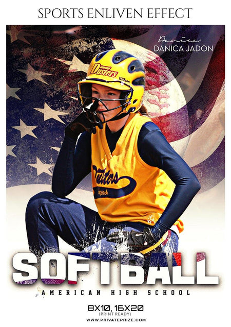 Danica Jadon -  Softball Template -  Enliven Effects - PrivatePrize - Photography Templates