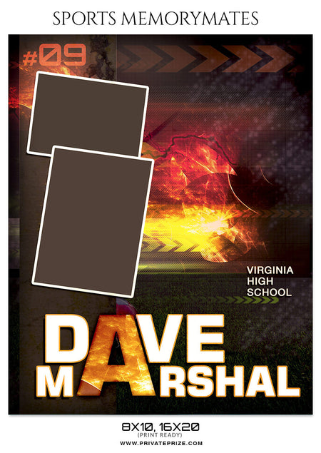 DAV MARSHAL SOCCER- SPORTS MEMORY MATE - Photography Photoshop Template