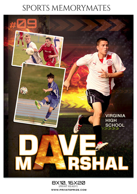 DAV MARSHAL SOCCER- SPORTS MEMORY MATE - Photography Photoshop Template