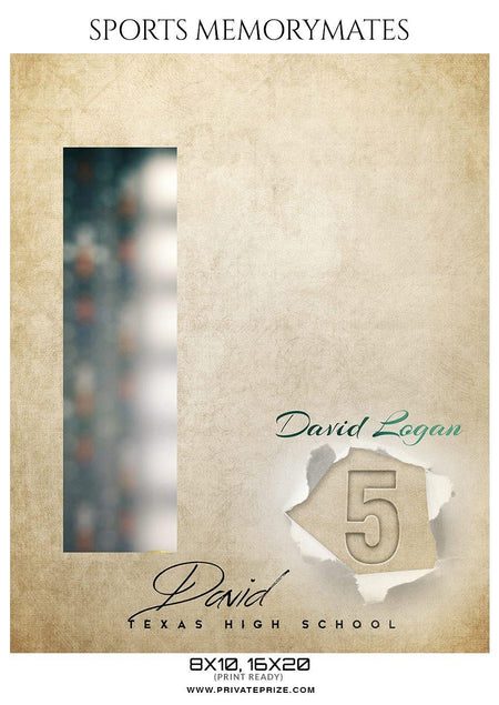 David Logan - Football Memory Mate Photoshop Template - PrivatePrize - Photography Templates