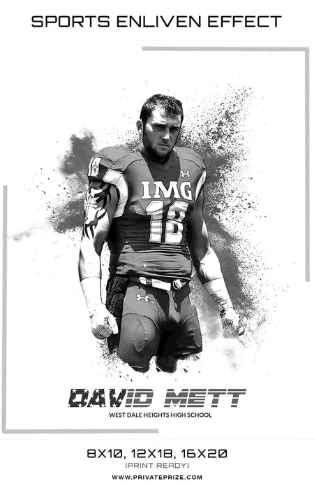 David Football Powder Explosion Sports Template -  Enliven Effects - Photography Photoshop Template