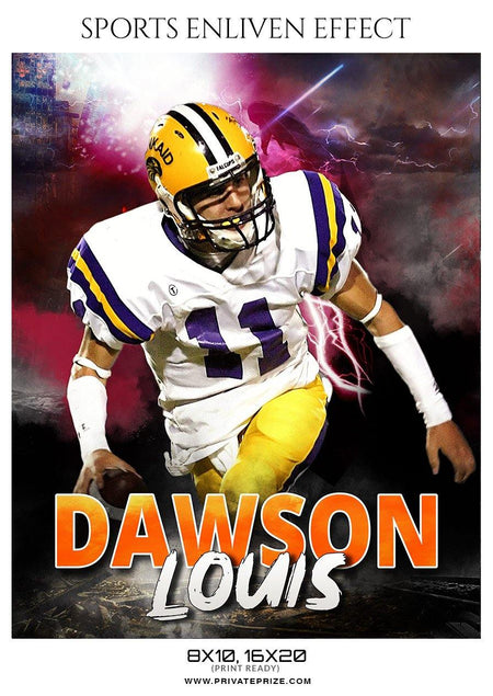 Dawson Louis - Football Sports Enliven Effect Photography Template - PrivatePrize - Photography Templates