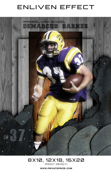 DeMarcus Imperial High School Sports Template -  Enliven Effects - Photography Photoshop Template