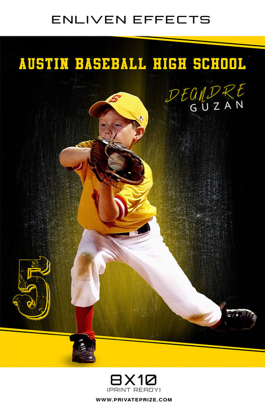 Degndre Austin High School Baseball  - Enliven Effect - Photography Photoshop Template