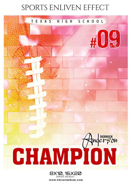 Derrick Anderson - Football Sports Enliven Effect Photography Template - PrivatePrize - Photography Templates