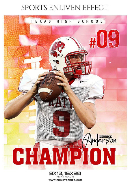 Derrick Anderson - Football Sports Enliven Effect Photography Template - PrivatePrize - Photography Templates