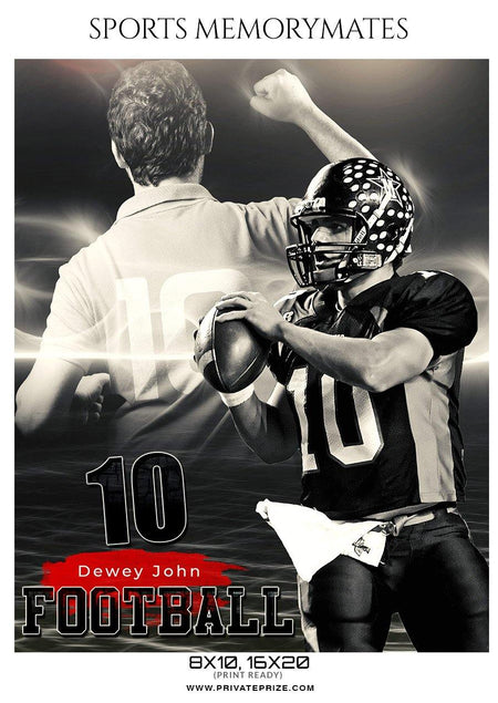 Dewey John - Football Memory Mate Photoshop Template - PrivatePrize - Photography Templates