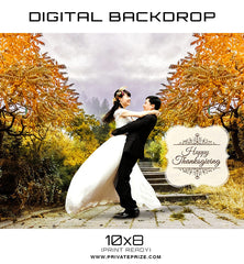 Thanksgiving Couple in Love Digital Backdrop Template