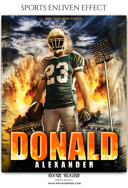 Donald Alexander - Football Sports Enliven Effects Photography Template - Photography Photoshop Template