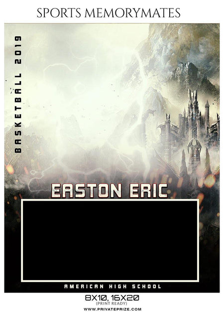 Easton Eric - Basketball Sports Memory Mates Photography Template - PrivatePrize - Photography Templates