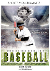 Easton Micah - Baseball Sports Memory Mates Photography Template