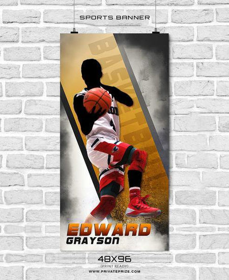 Edward Grayson - Basketball Enliven Effects Sports Banner Photoshop Template - PrivatePrize - Photography Templates