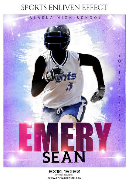 EMERY SEAN - SOFTBALL SPORTS PHOTOGRAPHY - Photography Photoshop Template