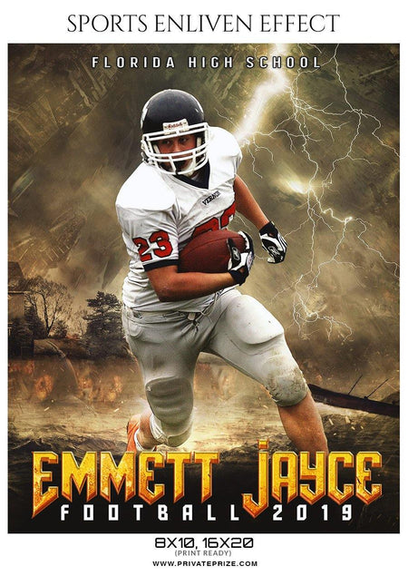 Emmett Jayce - Football Sports Enliven Effect Photography Template - PrivatePrize - Photography Templates