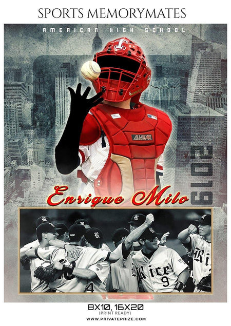 Enrique Milo - Baseball Sports Memory Mates Photography Template - PrivatePrize - Photography Templates