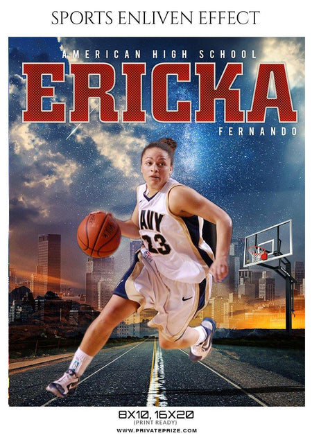 Ericka Fernando - Basketball Sports Enliven Effect Photography Template - PrivatePrize - Photography Templates