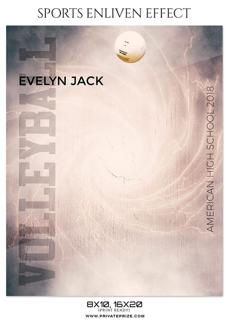 EVELYN JACK-VOLLEYBALL- SPORTS ENLIVEN EFFECT - Photography Photoshop Template