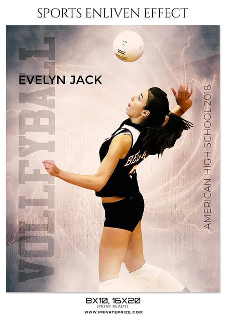 EVELYN JACK-VOLLEYBALL- SPORTS ENLIVEN EFFECT - Photography Photoshop Template