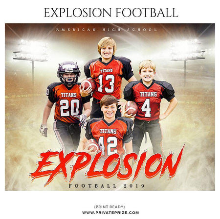 Explosion - Football Themed Sports Photography Template - PrivatePrize - Photography Templates