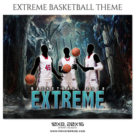 Extreme - Basketball Theme Sports Photography Template - Photography Photoshop Template