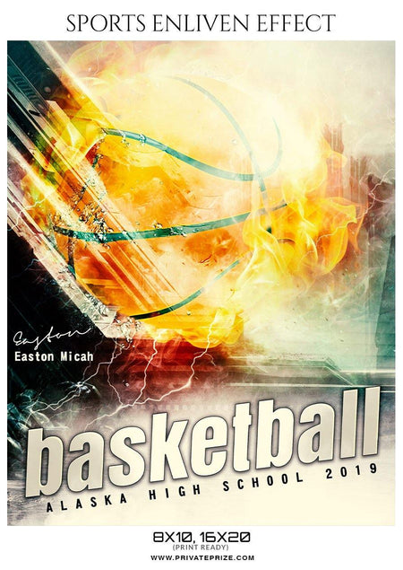 Easton Micah - Basketball Sports Enliven Effect Photography Template - PrivatePrize - Photography Templates