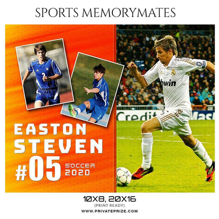 Easton Steven - Soccer Memory Mate Photoshop Template - PrivatePrize - Photography Templates