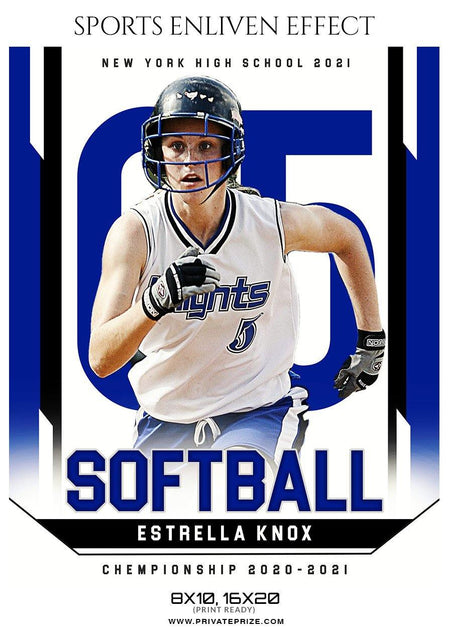 Estrella Knox -  Softball Template -  Enliven Effects - PrivatePrize - Photography Templates