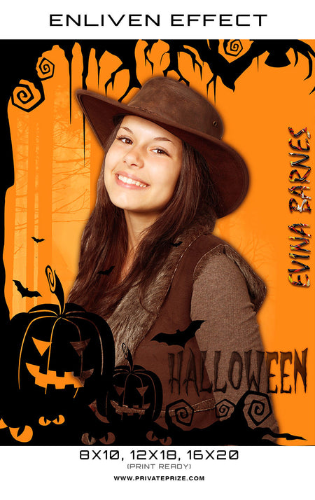 Evina Barnes - Halloween Template -  Enliven Effects - Photography Photoshop Template