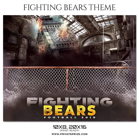 Fightning Bears - Football Themed Sports Photography Template - PrivatePrize - Photography Templates