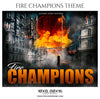 Fire Champions Football Themed Sports Photography Template - Photography Photoshop Template