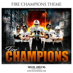 Fire Champions Football Themed Sports Photography Template