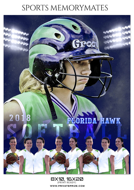 FLORIDA HAWK - SOFTBALL SPORTS PHOTOGRAPHY - Photography Photoshop Template