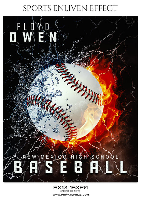 Floyd Owen - Baseball Sports Enliven Effects Photography Template - Photography Photoshop Template