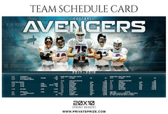 Football Avengers - Team Sports Schedule Card Photoshop Templates