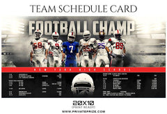 Football Champ - Team Sports Schedule Card Photoshop Templates