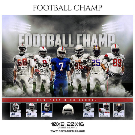 Football Champ Sports Themed Photography Template - PrivatePrize - Photography Templates
