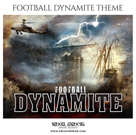 Football Dinamite Themed Sports Photography Template - Photography Photoshop Template
