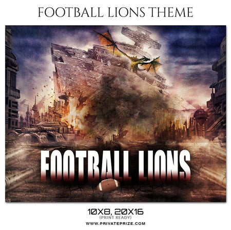 Football Lions Themed Sports Photography Template - PrivatePrize - Photography Templates
