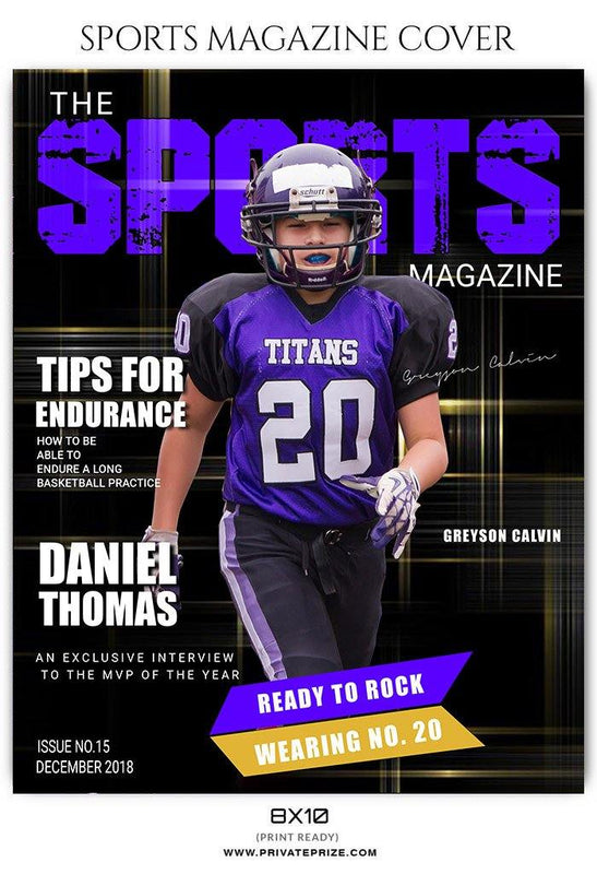 Football - Sports Photography Magazine Cover templates - PrivatePrize - Photography Templates