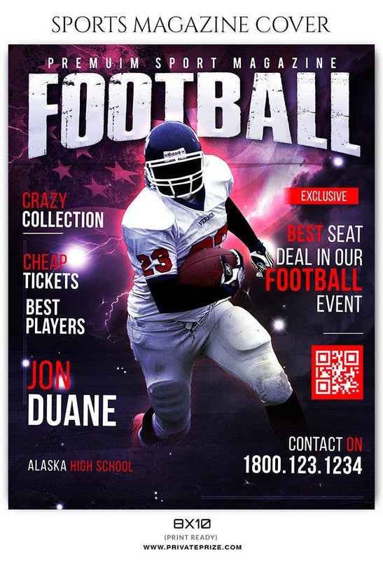 Football - Sports Photography Magazine Cover templates - PrivatePrize - Photography Templates