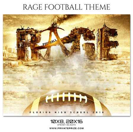 Rage - Football Themed Sports Photography Template - Photography Photoshop Template