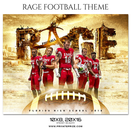 Rage - Football Themed Sports Photography Template - Photography Photoshop Template