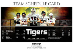 Football - Team Sports Schedule Card Photoshop Templates