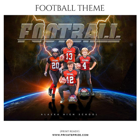 Football Themed Sports Photography Template - PrivatePrize - Photography Templates