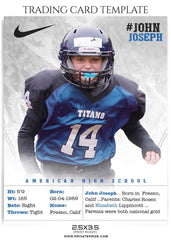 Football Sports Trading Card Photoshop Template
