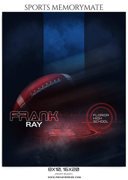 Frank Ray Football- Sports Memory Mate Photoshop Template - Photography Photoshop Template