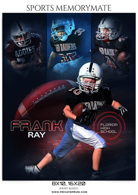Frank Ray Football- Sports Memory Mate Photoshop Template - Photography Photoshop Template