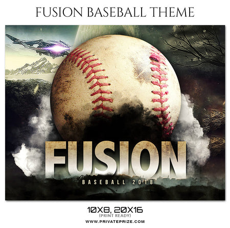 Fusion - Baseball Themed Sports Photography Template - Photography Photoshop Template