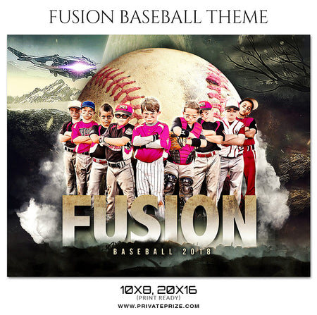 Fusion - Baseball Themed Sports Photography Template - Photography Photoshop Template