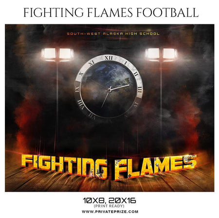 Fighting Flames - Football Themed Sports Photography Template - PrivatePrize - Photography Templates
